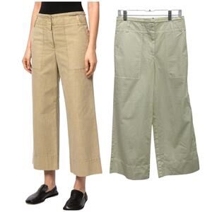 Proenza Schouler White Label NWT Washed 100% Cotton Pants Size 4 Wide Leg Ivory